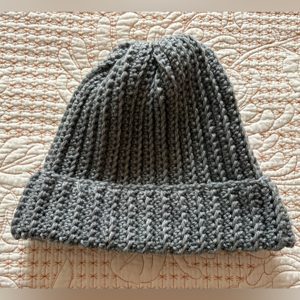 Gray Ribbed Beanie